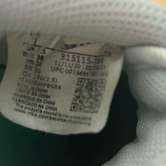 Nike Air Force 1 ‘07 “White/Green Glow-White Bone” - Picture 7 of 11